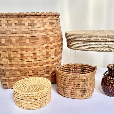 Handwoven Basket Collection – Featuring Jicarilla Apache & Resin Art Basket