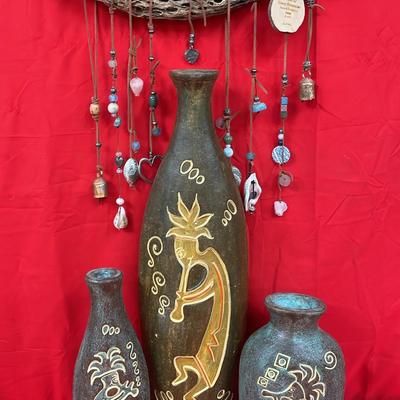 NEEDS MEASUREMENTS Kokopelli Vases 