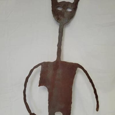 Rusted Sheet Steel Alien Petroglyph 19”