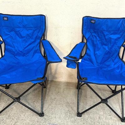 Set of 2 Mac Sports Blue Folding Camping Chairs with Carry Bags