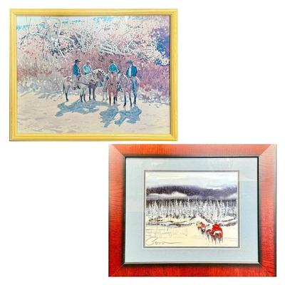 Ross Stefan- “Taos Riders" & Natives On Snowy Trail Print! 
