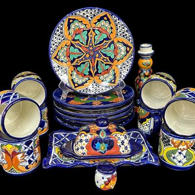 18-pc Set Colorful Hand-Painted Talavera Dinnerware