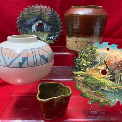 Unique Hand Painted Saw Blades, Pottery and Ceramics 