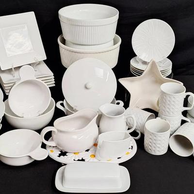 Vintage Hall Souffle Dish, Two Apilco Ramekin Dishes, And More