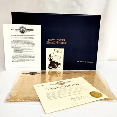 Preserved & Authenticated 1908 New York Herald Tribune Newspaper 