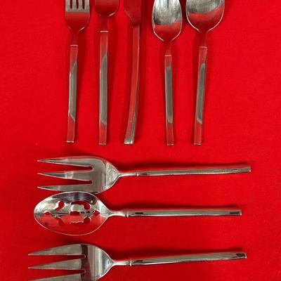 72-pc Set J.A. Henckels “Opus” Stainless Flatware – Modern Mirror Finish