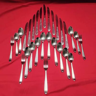 28-pc Set Gibson Westbury 18/10 Stainless China Flatware 