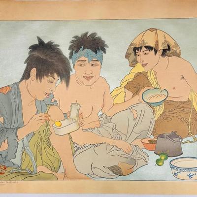 Le Repas des Mendiants (The Beggars' Meal) by Paul Jacoulet