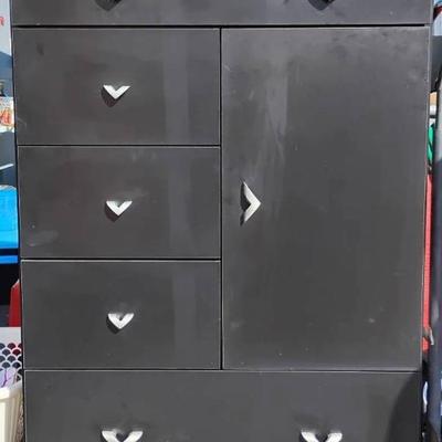Br107 solid black modern dresser
