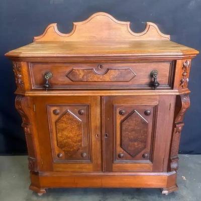 Fl112v antique victorian washstand cabinet