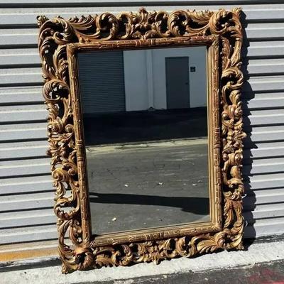 Br105 louis xvi rococo gold tone mirror