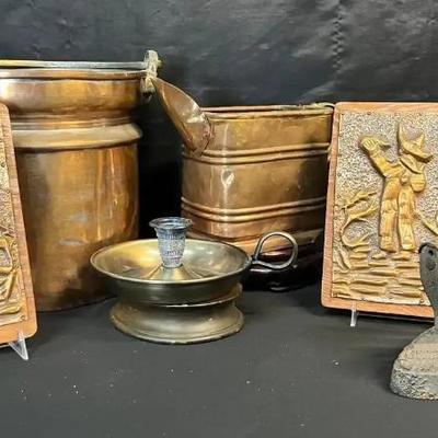 Ct410 copper pot kettle, iron, candle holder, decor