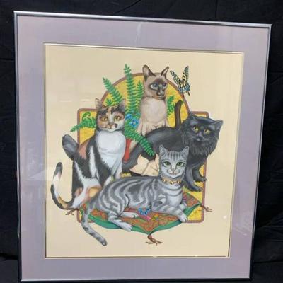 Br154 framed wall art cats