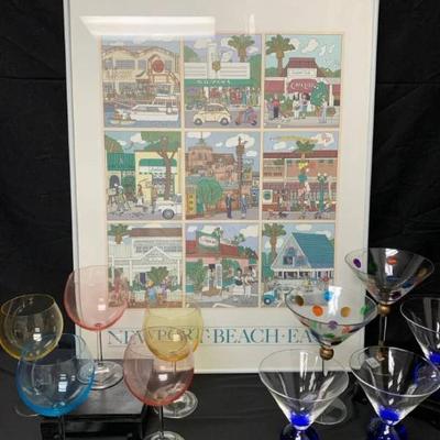 Br152 colored glassware newport poster