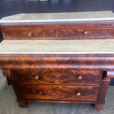 Fl107v antique american empire mahogany chest of drawers