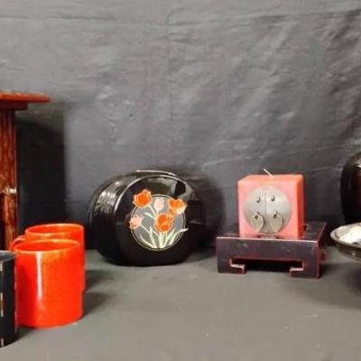 Br104 red asian table decor