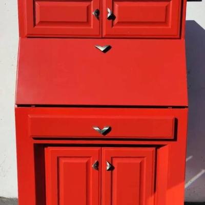 Br102 red orange secretary desk