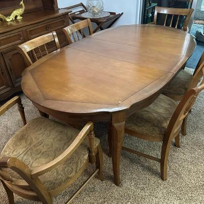 Sale Photo Thumbnail #47: Dining Room Table with six chairs and two leaves