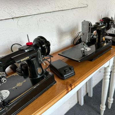 Three Featherweight Singer Machines