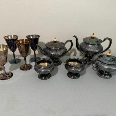 Sale Photo Thumbnail #5: Sterling Silver Tea Set