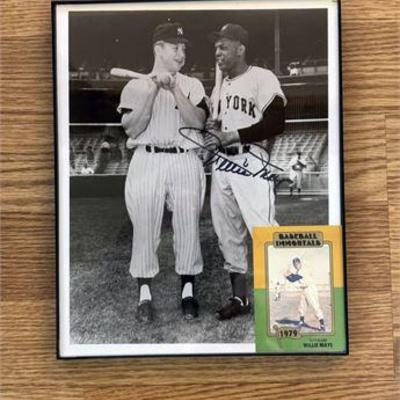 Signed Willie Mays & Mickey Mantle Photo & 1st Printing Trading Card .jpg