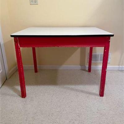 Vintage Enamel Top Table .jpg