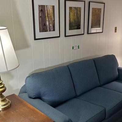 Pair Of Heavy Brass Lamps With Shades