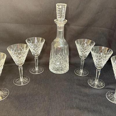 Waterford Crystal Decanter & 6 Goblets