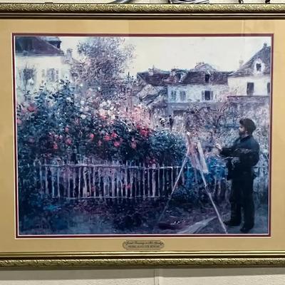 Renoir's "Monet Painting in His Garden" Framed Reproduction