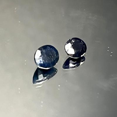 Natural Sapphire - Treated 3.55 CTTW 9x6mm 8x6mm Ovals - Midnight Blue