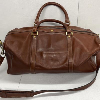 Gold Pfeil, West Germany Brown Leather Overnight Bag, Vintage