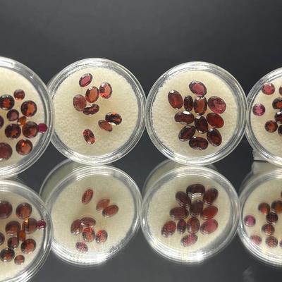 Garnet Rounds and Ovals 18.75 CTTW - Multiple Matched Pairs - Mixed Sizes