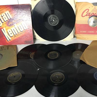 Vintage Vinyl Records 78s, 33s - Stan Kenton Orchestra, Capitol, Decca, Victor 15+ Pcs