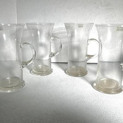 MCM Arabia Wartsilk, Finland Crystal Irish Coffee Glasses, 4 Pcs - Vintage