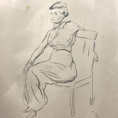 Antique Max Liebermann Portrait in Pencil, Signed and Framed, circa 1910