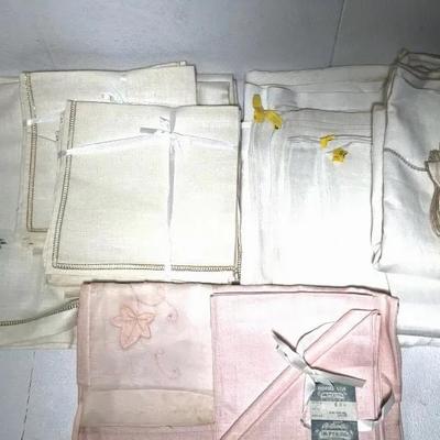 Antique and Vintage Table Linen, Linen and Cotton - Antique Floral Napkin Patterns