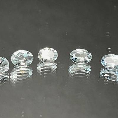 Aquamarine Ovals - 2 Matched Pairs | 5 Gemstones in Total 6x4mm each 2.20 CTTW