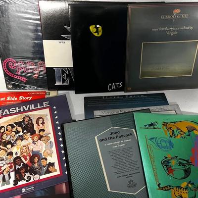 Vinyl Records: Broadway, Film, TV -Evita, Cats, Chariots of Fire, Flora Purim and More, 9 Sets