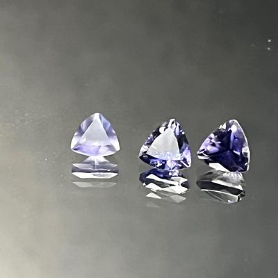 Iolite Trillion 1.05 CTTW 5x5mm - Lilac and Periwinkle Colors