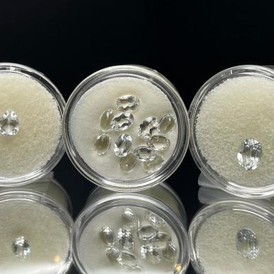 White Topaz Ovals and Pear-Shaped 7.75 CTTW - Multiple Matched Pairs