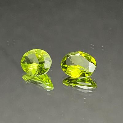 Chinese Peridot Matched Pair 9x7mm 1.60ct 1.65ct