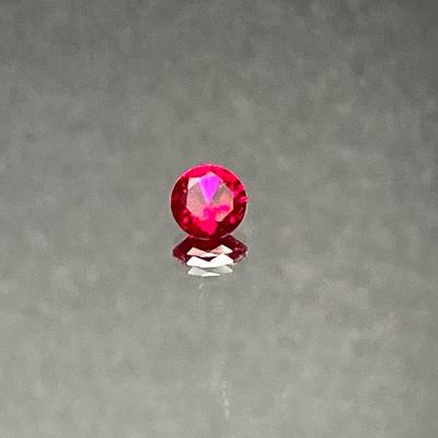 Synthetic Ruby - Round 7mm 0.35 Grams - Fuschia Electric Deep Pink