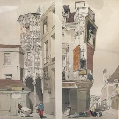 “Hotel de la Tremouille, Rue des Bourdonnois, Paris" Print of a Lithograph, Thomas Shotter Boys