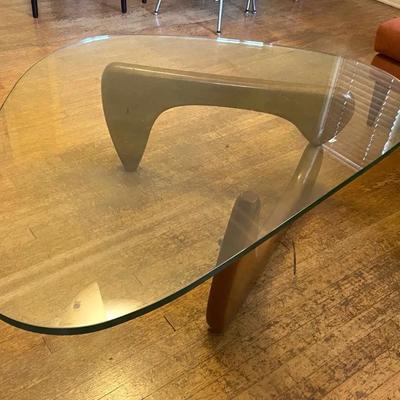MidCentury Modern Isamo Noguchi Walnut Coffee Table - Tempered Glass Top - PICKUP ONLY