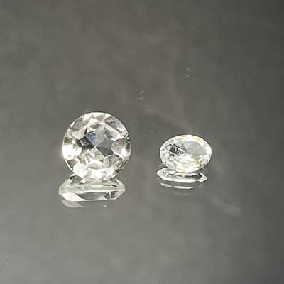 Beryl - Goshenite - Large Round 9mm 2.50 CT and Oval 8x5mm 0.45 CT