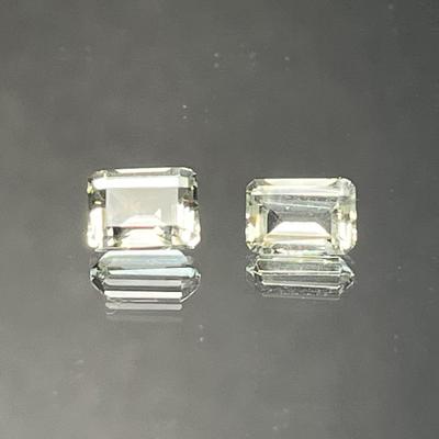 Praseolite Green Quartz 3.0 CTTW Emerald Cut Matched Pair
