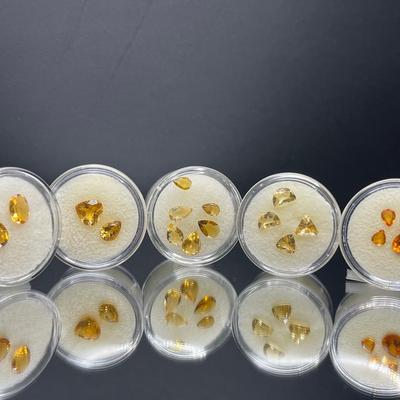 Citrine Mixed Shapes, Tones, and Sizes 12.65 CTTW - 5 Matched Pairs
