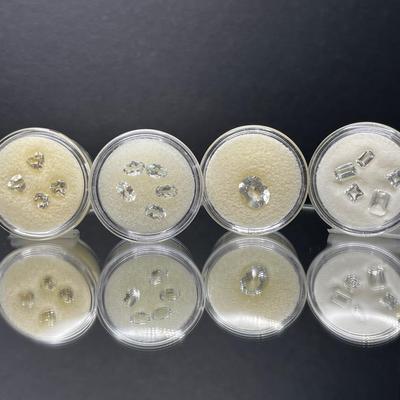 White Topaz 10.65 CTTW- 5 Matched Pairs - Heart-Shaped, Large Oval, Ovals, Princess, Emerald Cuts