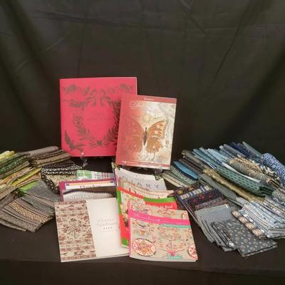 Quilting Fabric & Books Lot | Blue & Green Prints by Marcus, Moda, Judie Rothermel & More