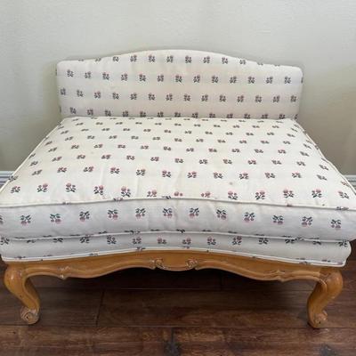 French Provincial Slipper Chair | Upholstered Seat with Carved Cabriole Legs